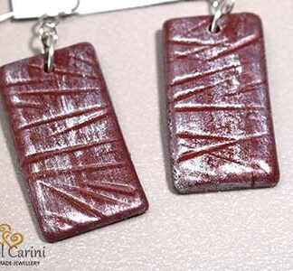 Desert Red Earrings  - Polymer Clay