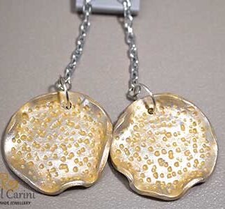Silver and Cream Organic Style Earrings - Polymer Clay